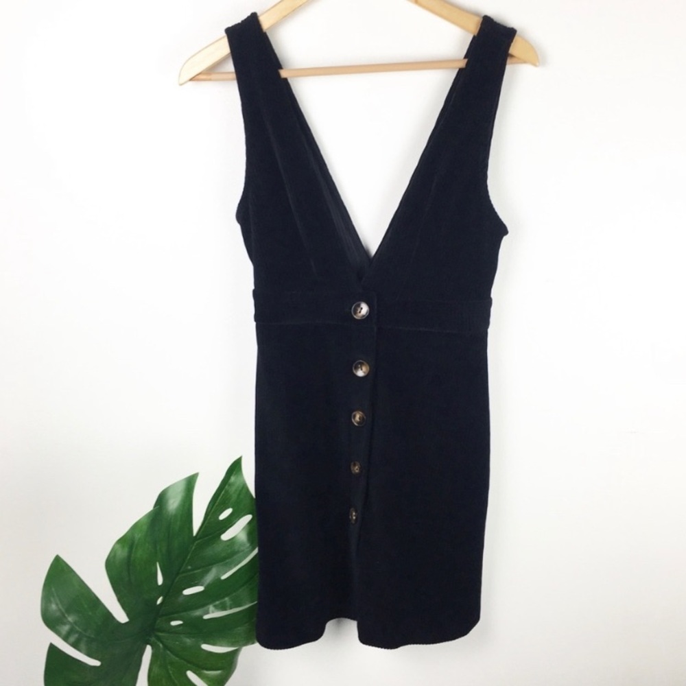 Topshop | Deep V cord dress